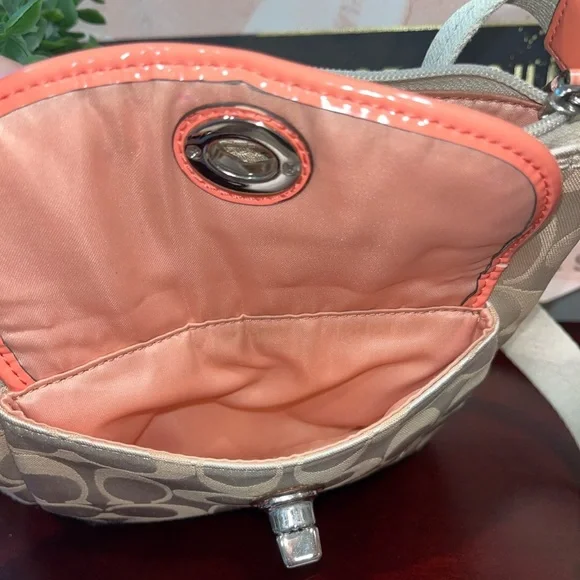 Coach Beige and Coral Crossbody Bag - Picture 8 of 8